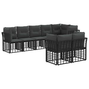 vidaXL Utomhussoffset Svart Polyester