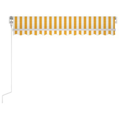 vidaXL Automatisk markis med vindsensor & LED 350x250 cm gul/vit