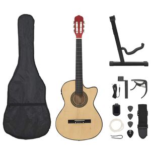 vidaXL Gitarr 12 delar med EQ-pedal 6 och str&auml;ngar western