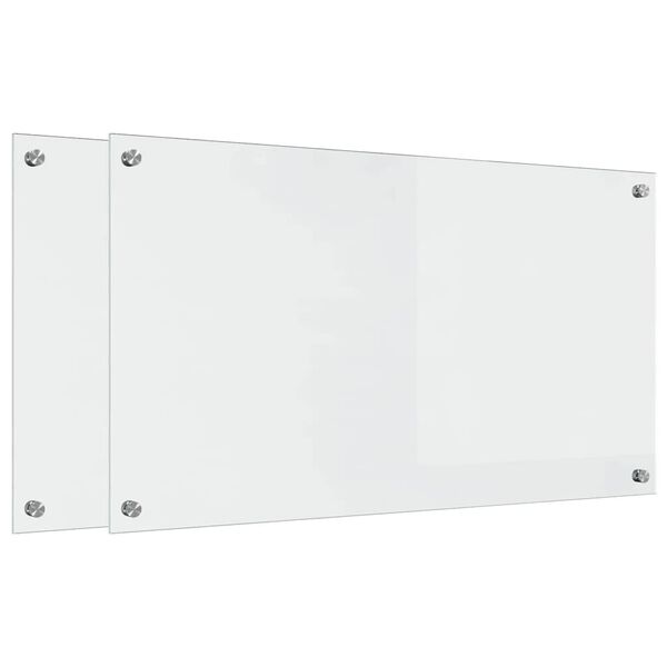 vidaXL Köksplånbak Transparent 90 x 50 cm härdat glas