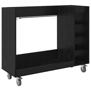 vidaXL Golf Sk&aring;p med hjul Enf&auml;rgad Svart Ek 120 x 45 x 98 cm