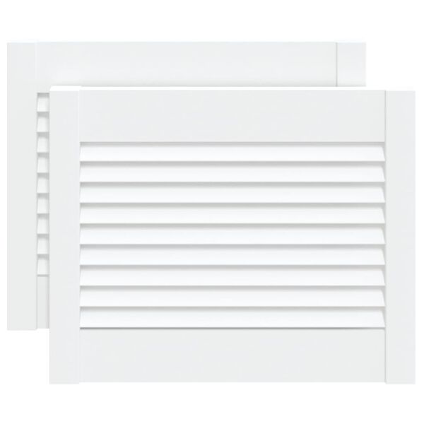 vidaXL Skåpluckor lamelldesign 2 st vit 39,5x49,4 cm massiv furu