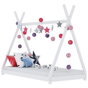 vidaXL Barns&auml;ng vit massiv furu 90x200 cm