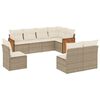 vidaXL Matgrupp f&ouml;r tr&auml;dg&aring;rden med dynor 8 delar beige konstrotting