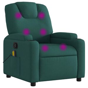 vidaXL Massagef&aring;t&ouml;lj m&ouml;rkgr&ouml;n tyg