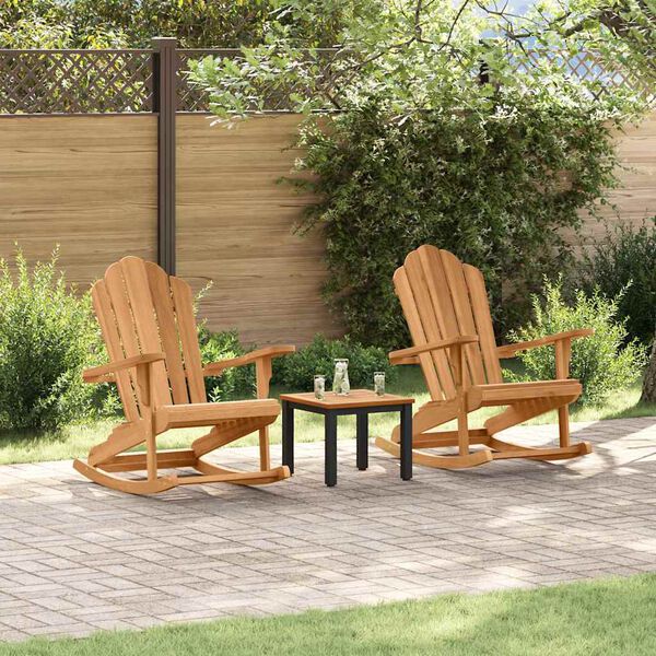 vidaXL Adirondack Gungstol 2 pcs Brun 100 x 77 x 99 cm Massivt teaktr&auml;