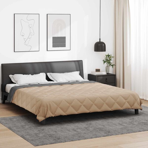 vidaXL Sommar Duvet Antracit och Taupe 220 x 240 cm Mikrofiber