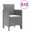 vidaXL Trädgårdsmöbelset med kudde 13 pcs Ljusgrå