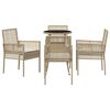 vidaXL Trädgårdsmöbelset 5 pcs Beige Poly rattan