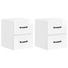 vidaXL V&auml;ggmonterat S&auml;ngbord 2 pcs Vit h&ouml;gglans 34,5 x 33 x 40 cm