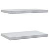 vidaXL V&auml;gghyllor 2 st 50x30 cm silver rostfritt st&aring;l