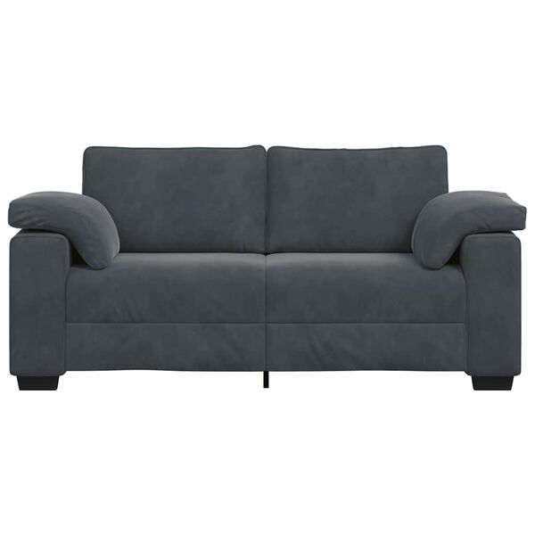 vidaXL Loveseat soffa m&ouml;rkgr&aring; 180x77x82 cm sammet