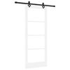 vidaXL Skjutd&ouml;rr Vit 83 x 202 cm Massivt talltr&auml; och glas