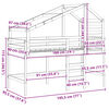 vidaXL V&aring;ningss&auml;ng med stege och tak 90x190 cm massiv furu