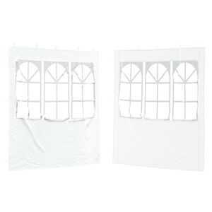 vidaXL Partyt&auml;ltv&auml;gg 2 pcs 200 x 195 cm Vit PE och st&aring;l