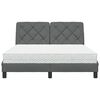 vidaXL Bed with Mattress Dark Grey 140x190 cm Fabric