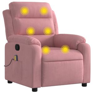 vidaXL Massagef&aring;t&ouml;lj rosa sammet