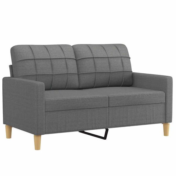 vidaXL Soffa 2-sits m&ouml;rkgr&aring; 120 cm tyg