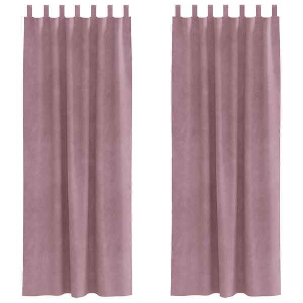 vidaXL M&ouml;rkl&auml;ggningsgardiner 2 pcs M&ouml;rkrosa 140 x 245 cm Sammet