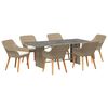 vidaXL Tr&auml;dg&aring;rdsm&ouml;belset 7 st Beige konstrotting