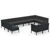 vidaXL Loungegrupp med dynor 12 delar konstrotting brun