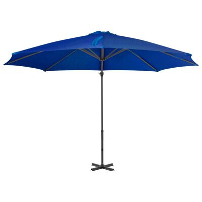 vidaXL Frihängande parasoll med aluminiumstång azurblå 300 cm