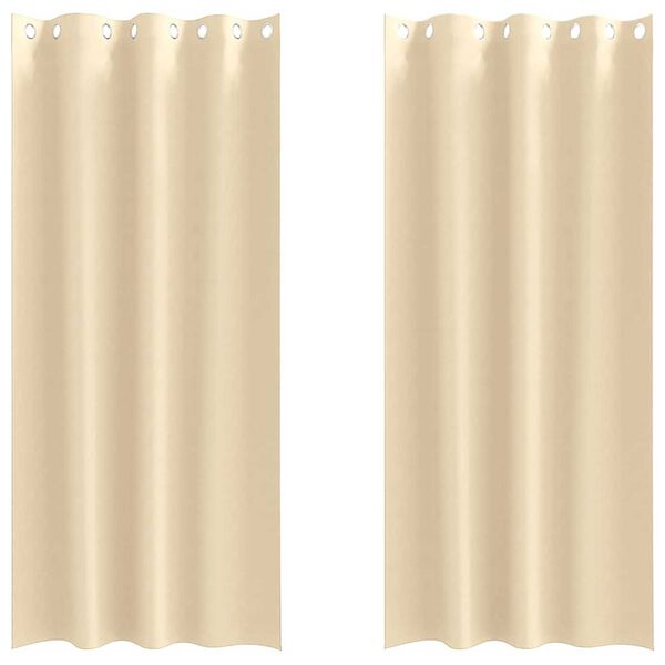 vidaXL M&ouml;rkl&auml;ggningsgardiner med Ringar 2 pcs Kr&auml;m 225 x 140 cm