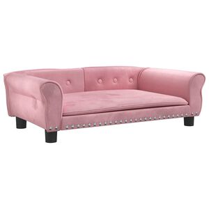 vidaXL Hundb&auml;dd rosa 95x55x30 cm sammet