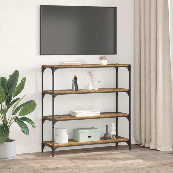 vidaXL Boksk&aring;p Gammalt tr&auml; 100 x 33 x 100 cm Konstruerat tr&auml; och j&auml;rn