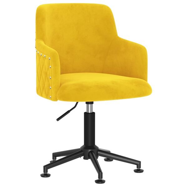 vidaXL Snurrbar kontorsstol senapsgul sammet