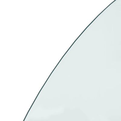 vidaXL Glasskiva för öppen spis halvrund 1200x600 mm