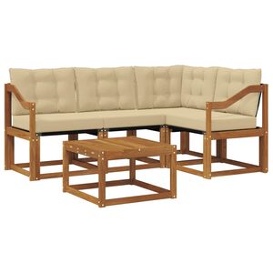 vidaXL Utomhussoffset med kudde 5 pcs Naturlig och Beige