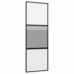 vidaXL Skjutdörr Svart 76 x 205 cm Härdat glas och aluminium