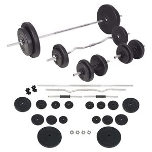 vidaXL Skivst&aring;ng och hantlar set 90 kg