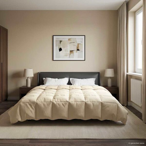 vidaXL Sommar Duvet Quiltad Kr&auml;m 220 x 240 cm Mikrofiber