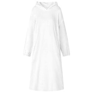 vidaXL Filt-hoodie Vit l Flanell