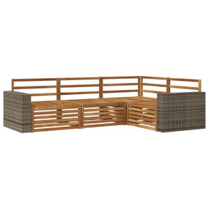 vidaXL Utomhussoffset 4 pcs Naturlig 255,5 x 176,5 x 73 cm