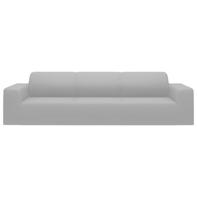 vidaXL Sofföverdrag 4-sits med stretch grå polyesterjersey