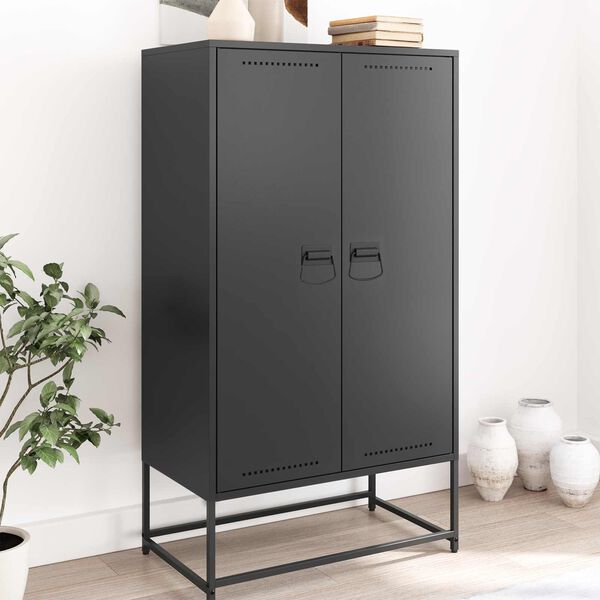 vidaXL Sk&aring;pshandtag 2 pcs Svart 85 x 45 mm Metall