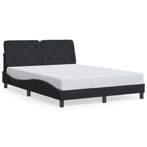 vidaXL Bed Frame without Mattress Black 120x200 cm Velvet