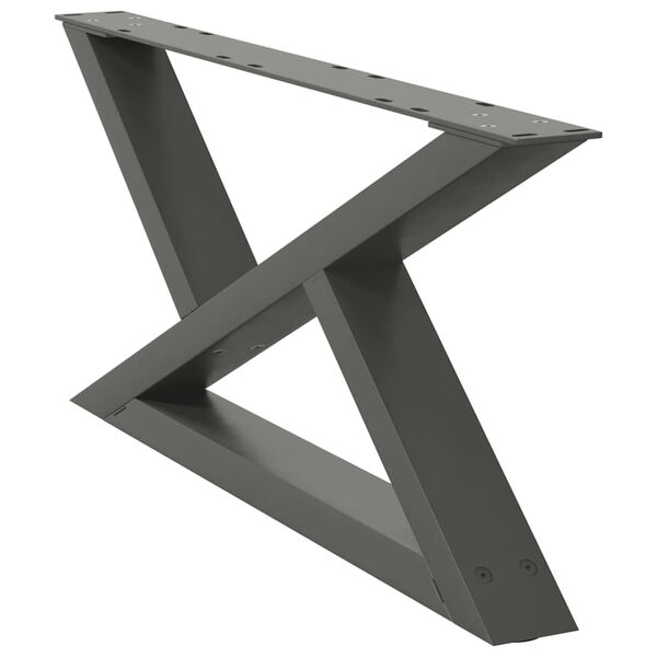 vidaXL Soffbordsben 2 st antracit 70x(30-31,3) cm st&aring;l