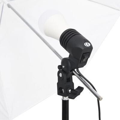 vidaXL Studiobelysning inklusive stativ & paraplyer