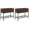 vidaXL Odlingsl&aring;dor med hylla 2 st brun 90x40x75 cm konstrotting