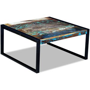 vidaXL Soffbord &aring;tervunnet massivt tr&auml; 80x80x40 cm