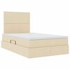 vidaXL Förvaringssäng med madrass Kräm 120 x 200 cm Konstläder
