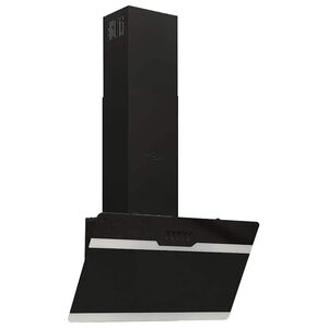 vidaXL K&ouml;ksfl&auml;kt 60 cm st&aring;l och h&auml;rdat glas svart