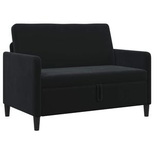 vidaXL Soffa med f&ouml;rvaring 2-sits Svart 122 x 78 x 87 cm Polyester