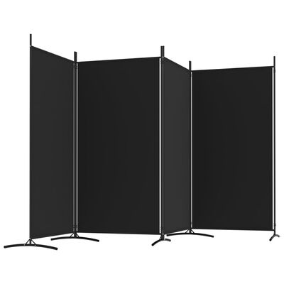 vidaXL Rumsavdelare 4 paneler svart 346x180 cm tyg