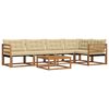 vidaXL Utomhussoffset med kudde 6 pcs Naturlig och Beige