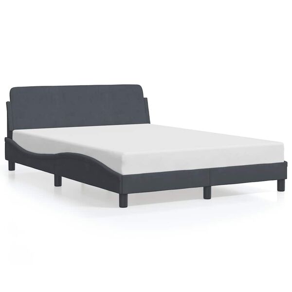 vidaXL Bed Frame "Dover" Dark Grey 120x200 cm Velvet